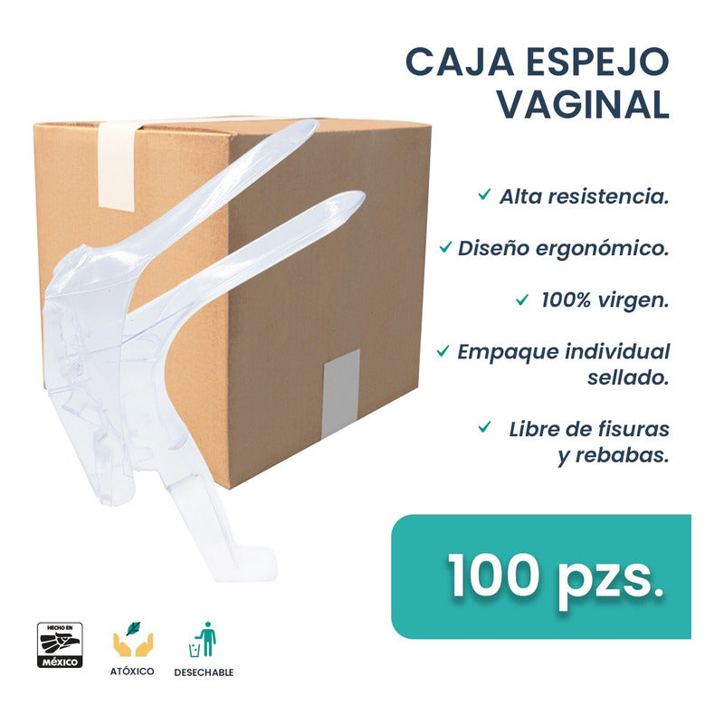 Caja con 100 espejos vaginales talla chica
