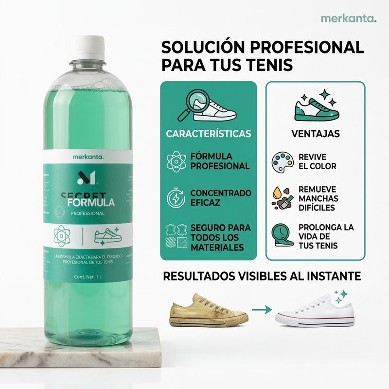 Líquido Limpiador para Tenis Secret Formula 1 Litro