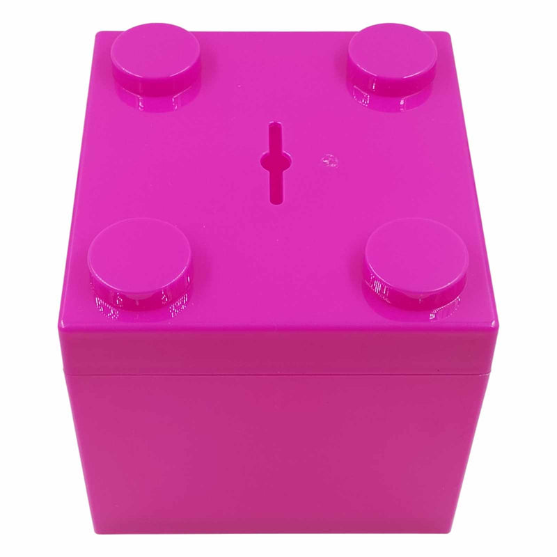 5 pzs Cubo Ensamblable Alcancía Color Rosa
