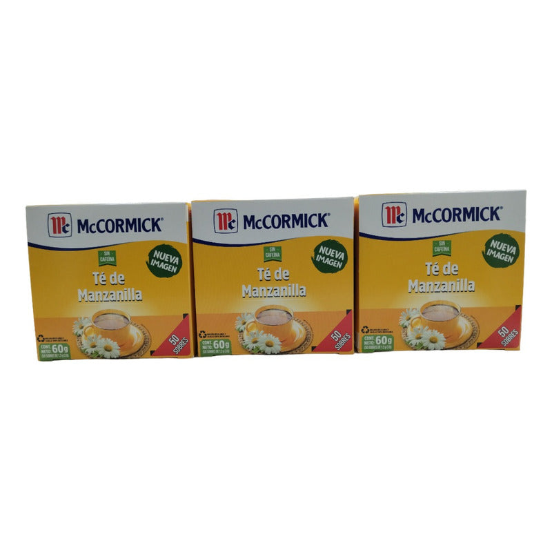 3 Pack Té De Manzanilla Mccormick 50 Piezas C/u