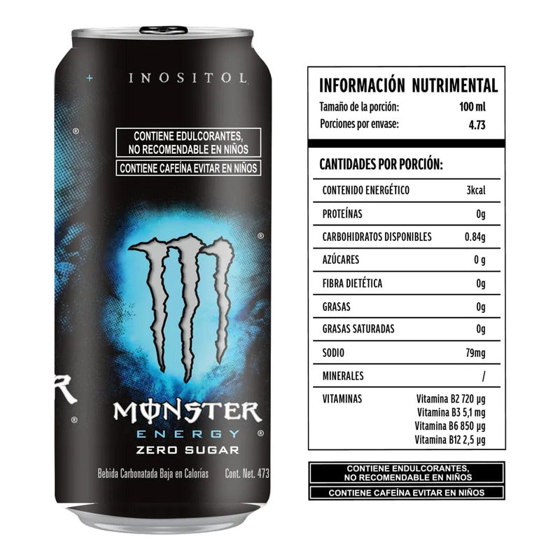 Monster Bebida Energizante Zero Azúcar 473 Ml
