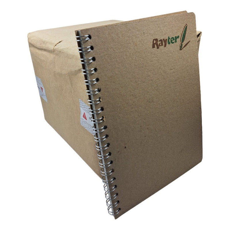 25pz Cuaderno Profesional Rayado Doble Arillo Ecologica 100h Caqui