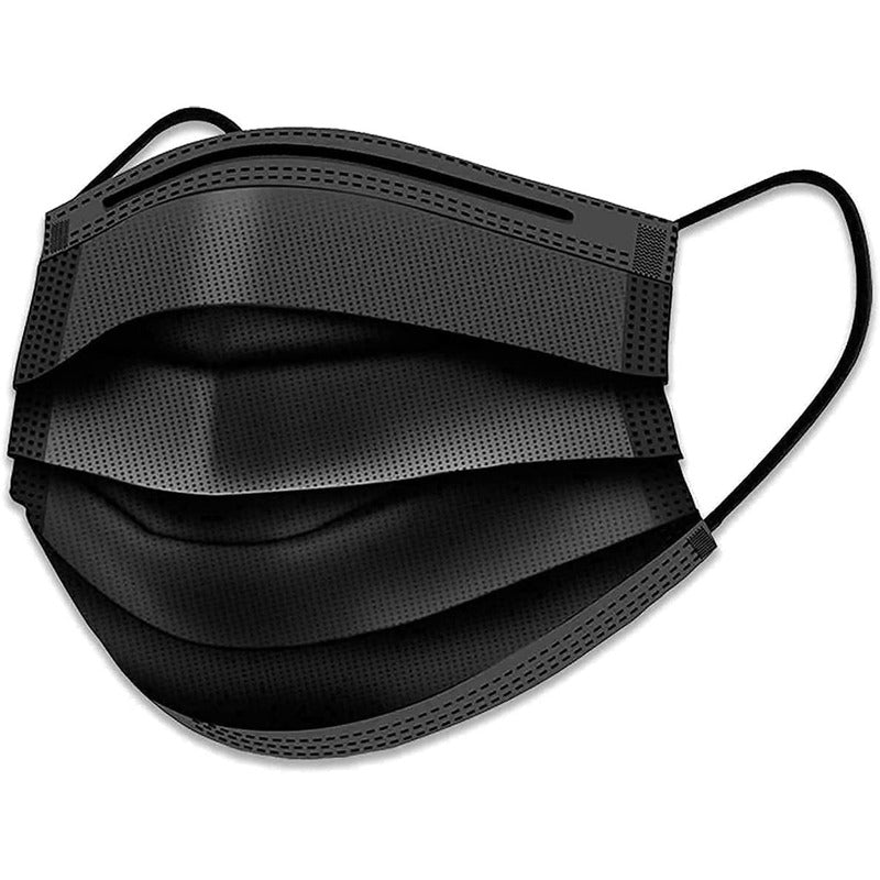 Cubreboca Tricapa De Polipropileno Mayfield 50 Pz Negro Liso