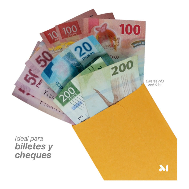 5000 Pzs Sobre Coin No 5 P/ Dinero Manila 8.9 X 16.5 Cm 90gr Manila Liso