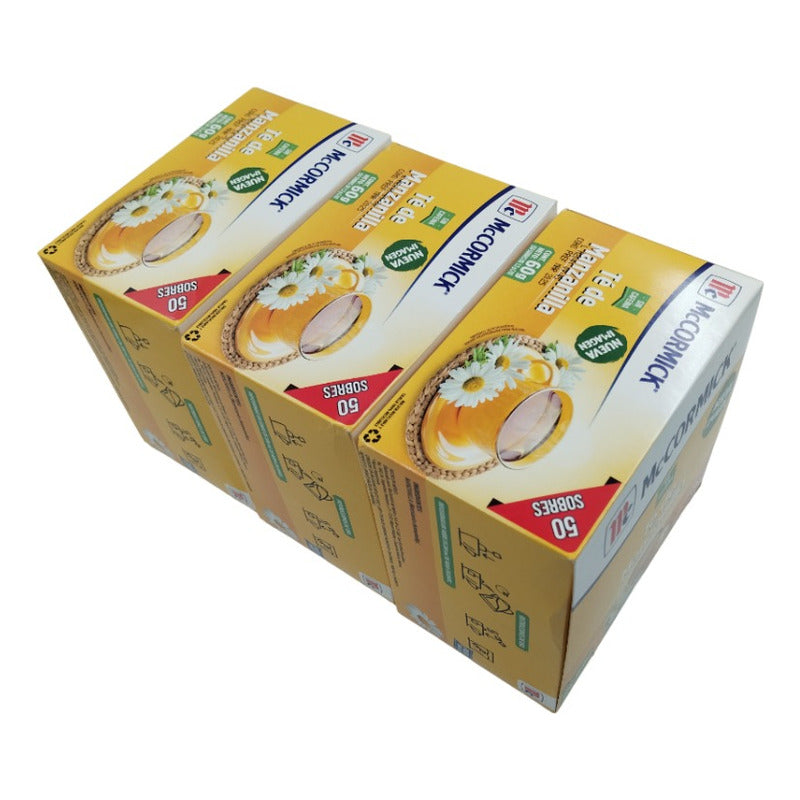 3 Pack Té De Manzanilla Mccormick 50 Piezas C/u