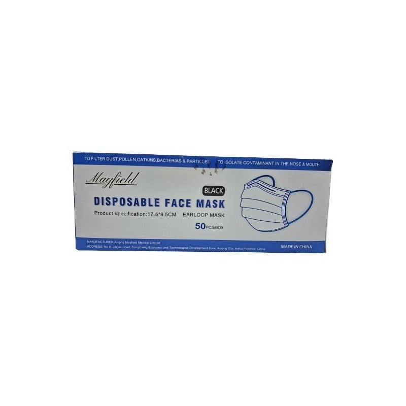 Cubreboca Tricapa Mayfield Polipropileno 50 Pz Azul