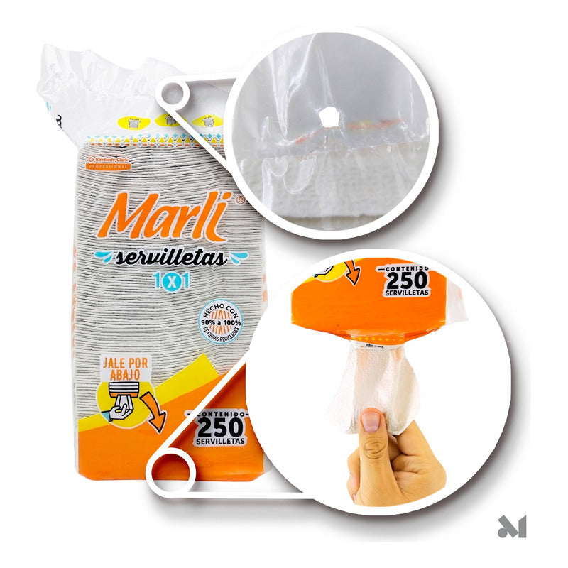 Servilletas Tradicional Marli Desechables Taqueras 24 Pack  Blanco