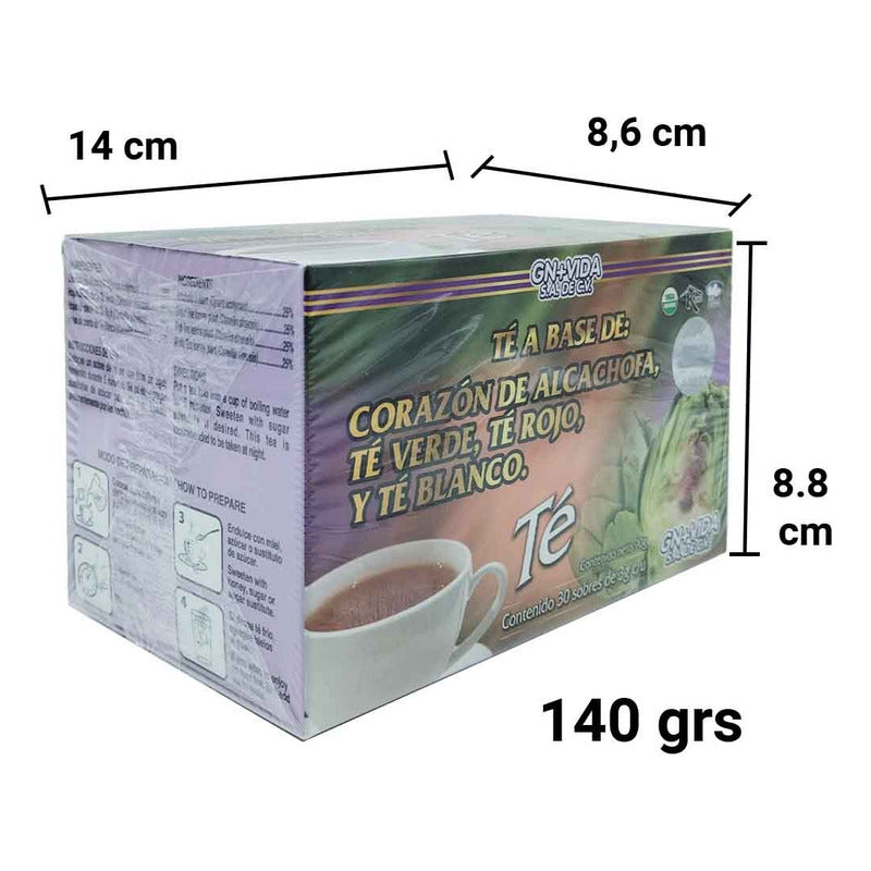 2 Pack Te Corazon De Alcachofa Laxante 60 Sobres Gn+vida