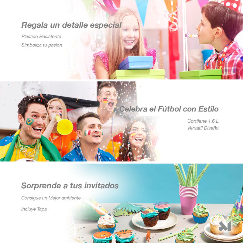 60 Pack Trofeo Copa Mundial Alcancía Vaso Fultbol 1.6l