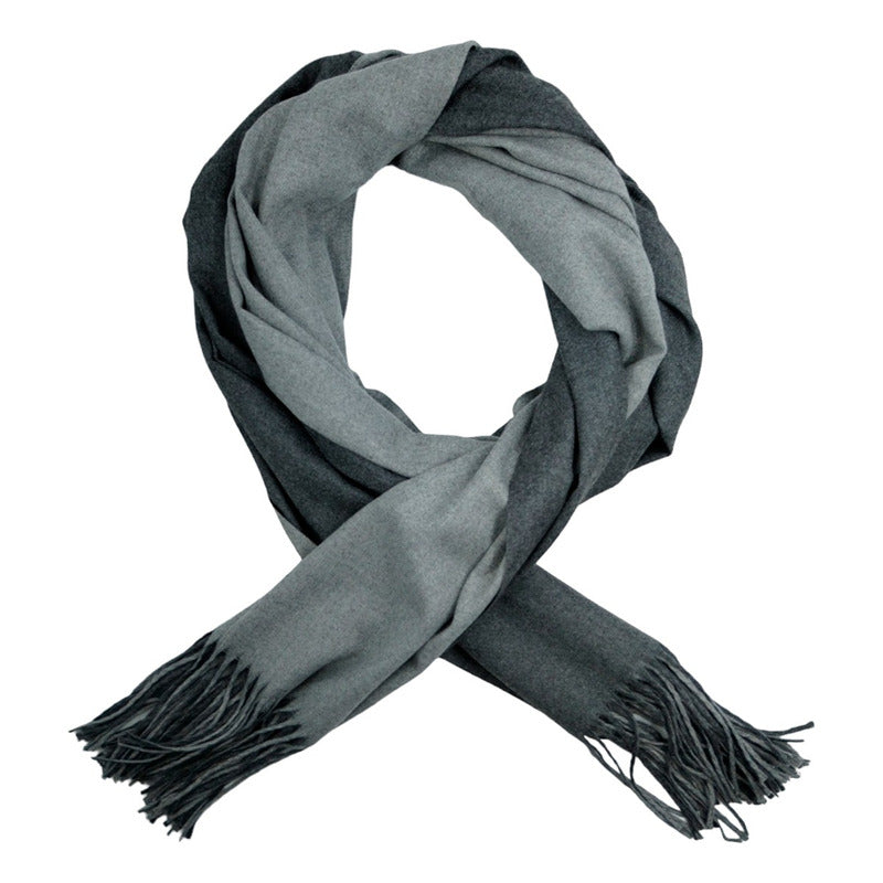 Bufanda Pashmina India Doble Vista Extra Suave 1.8m Ne-gris Gris Liso Unitalla