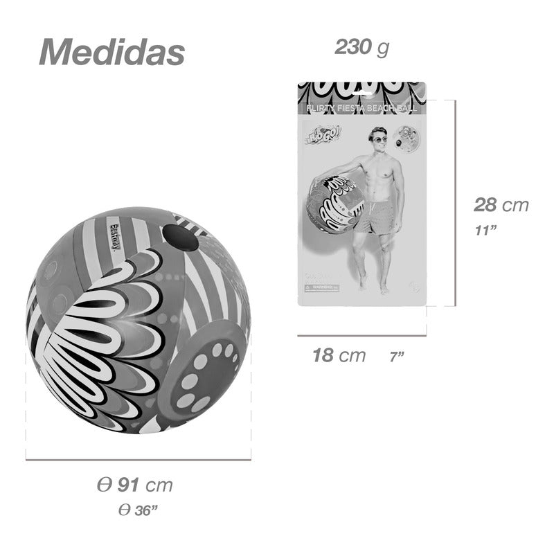 Pelota De Alberca Piscina Poolparty Bestway Jumbo 91cm