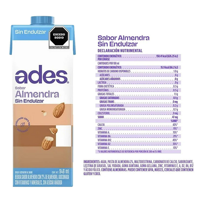 Ades Almendra Bebida S/azúcar 946 Ml