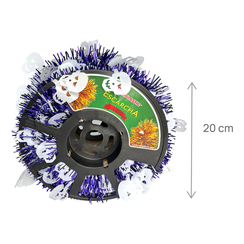 20m Escarcha Guirnalda Calabazas Decoración Halloween Muerto Blanco Con Morado Guirnalda Calavera