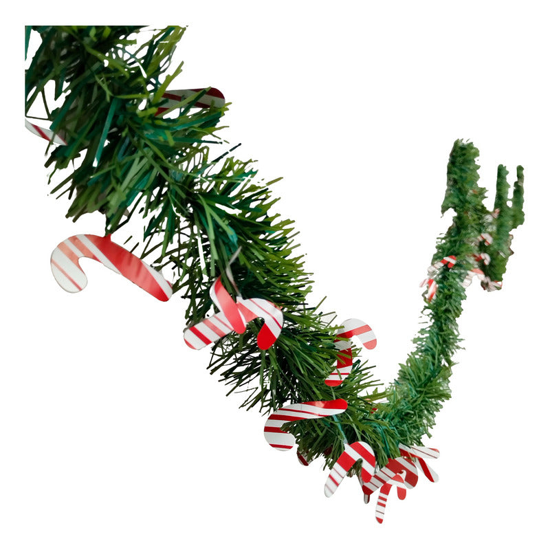 20 Metros Escarcha Guirnalda Bastones Candy Navidad Decorar Bastones Rojo Blanco