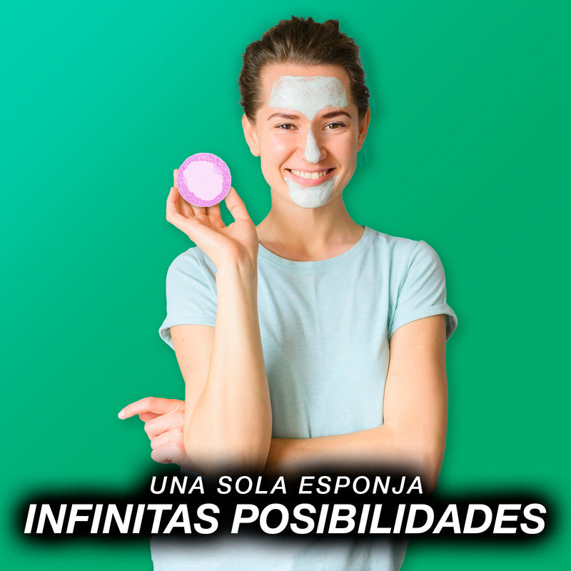 24 Esponjas De Limpieza Comprimida Exfoliar Rosa