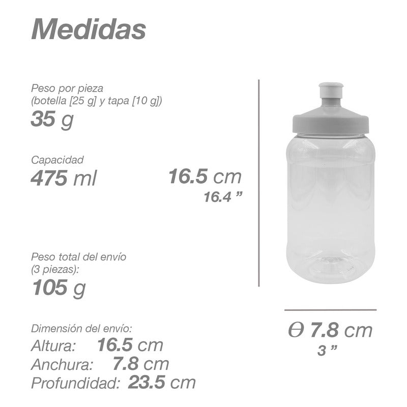 100 Pz Botella Con Tapa Rosca Chupon Baby Shower Deportiva