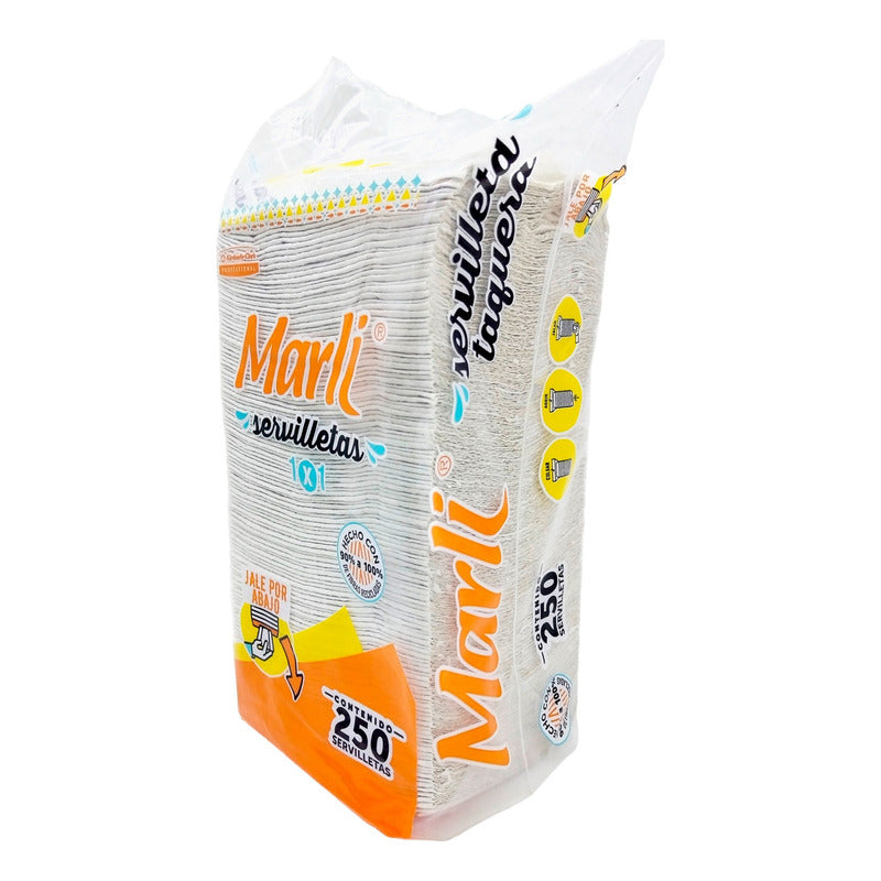 Servilletas Tradicional Marli Desechables Taqueras 24 Pack  Blanco