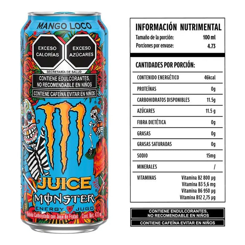 Monster Bebida Energizante Sabor Mango 473 Ml