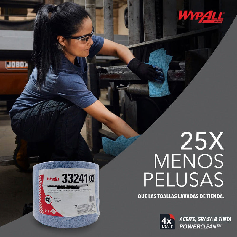 717pzs Wypall Paños De Tela Aceite, Grasa Tinta Industriales Azul