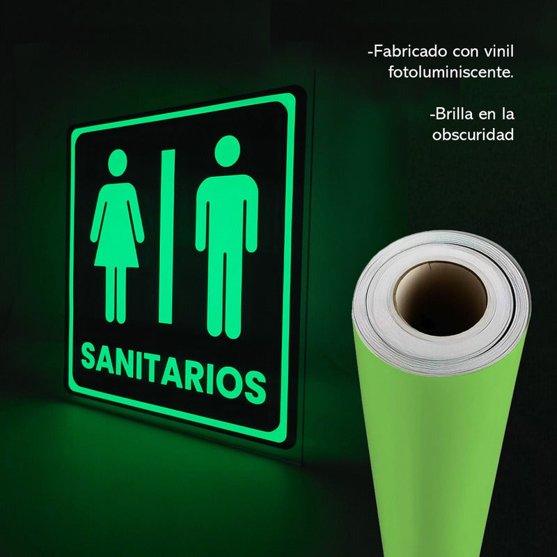 Señaletica Acrilico Brilla En La Oscuridad 3mm 20x25 Cm Blanco