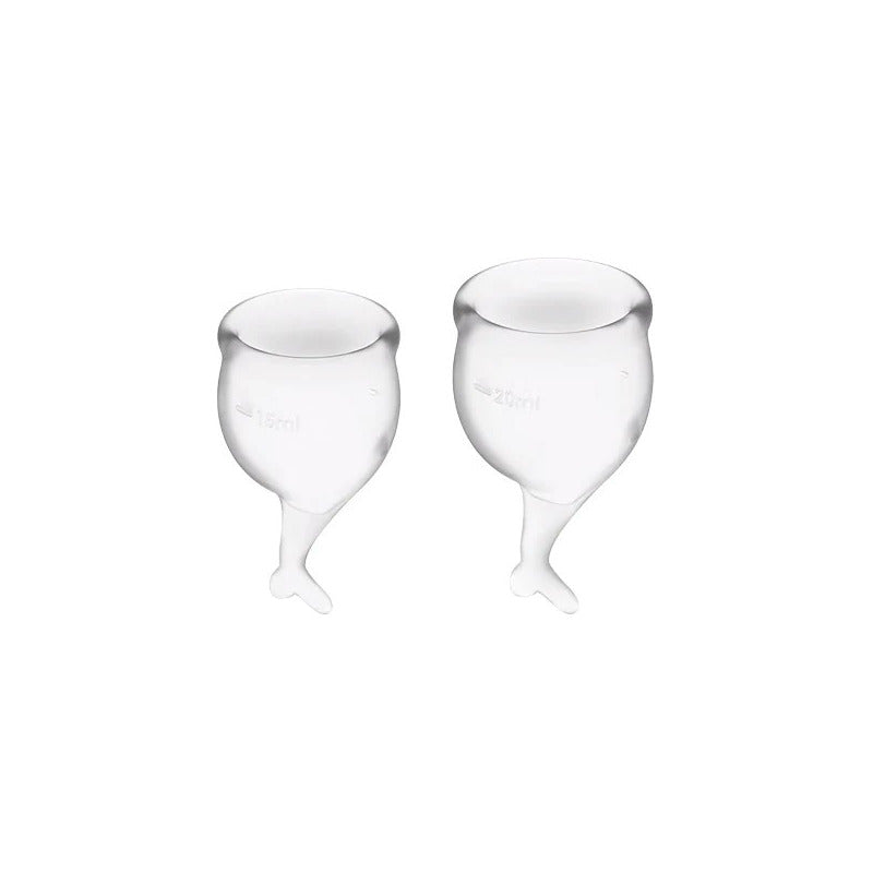 Copa Menstrual Satisfyer Feel Secure Blanco 15-20ml Transparente