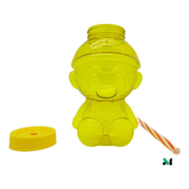 10 Vaso Dulcero Mario Bross Popote Fiesta Regalo 1 L