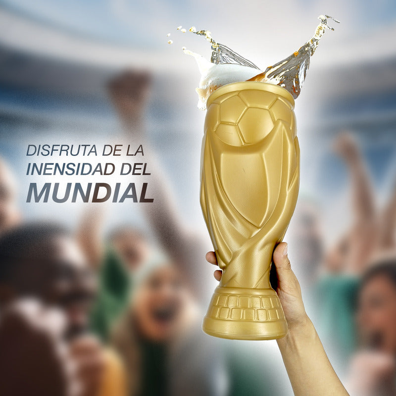 5 Pack Vaso Michelero Copa Mundial Futbol P/ Caguamon 1.6l Dorado