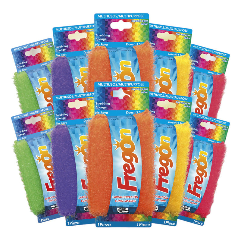 50pzs Fibra Esponja Fregón® Lavatrastes Multiusos 12.5 X 7.5
