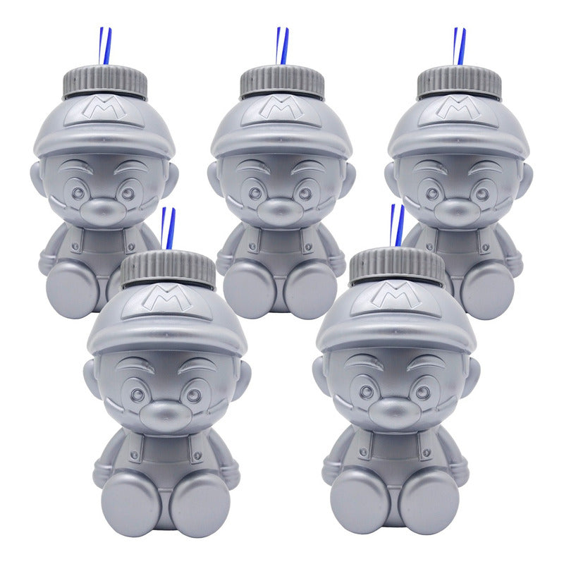 50 Vaso Dulcero Mario Bross Popote Fiesta Regalo 1 L