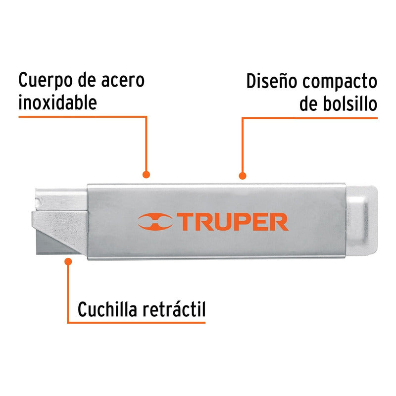 5 Pack Navaja De Costilla Acero Inoxidable Truper Gris