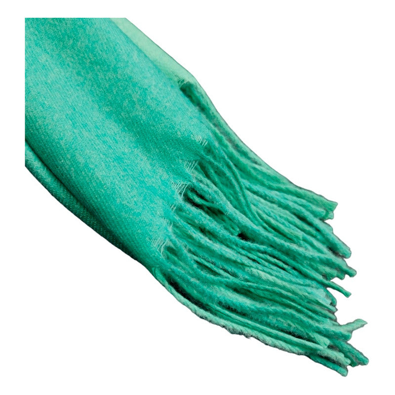 Pashmina Mujer Elegante India 2 Vistas Exsuave 1.8m Verdes Verde Liso