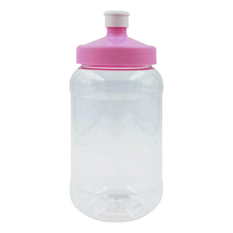 100 Pz Botella Con Tapa Rosca Chupon Baby Shower Deportiva Color Rosa