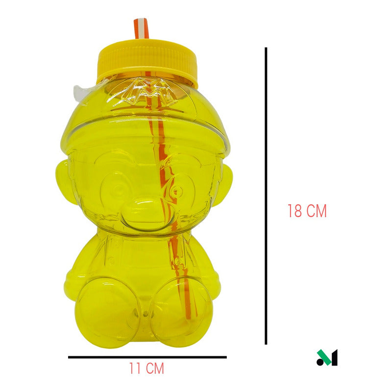 10 Vaso Dulcero Mario Bross Popote Fiesta Regalo 1 L