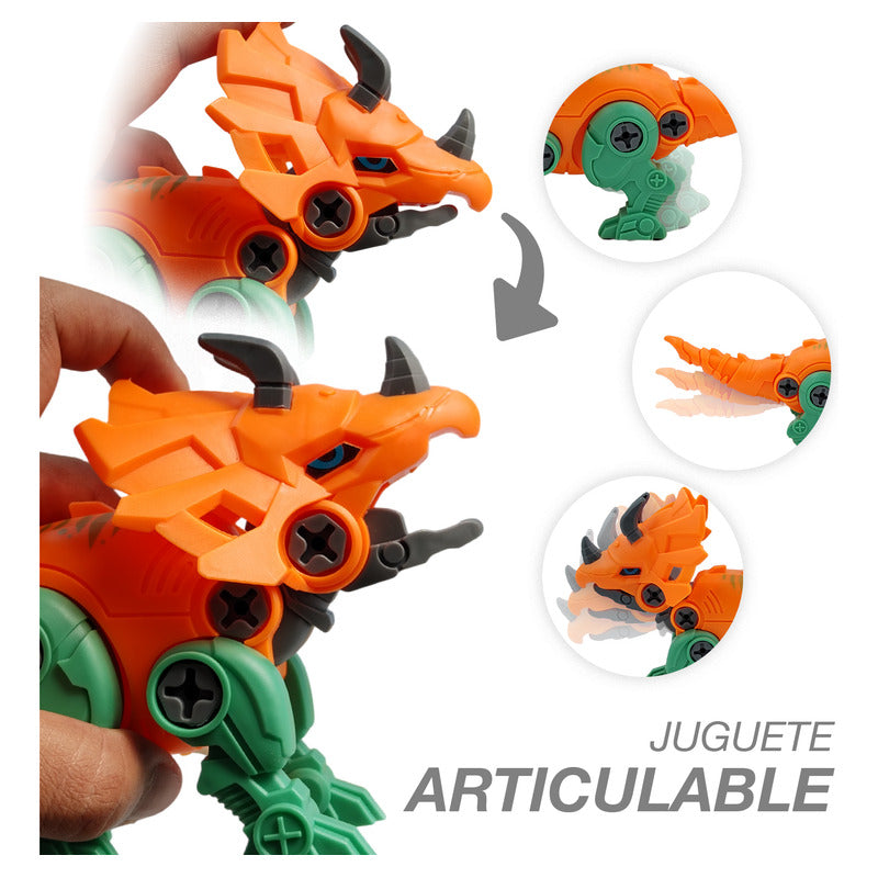 4 Pack Dinosaurio En Huevo Dino Squad Armable Juguete Rex