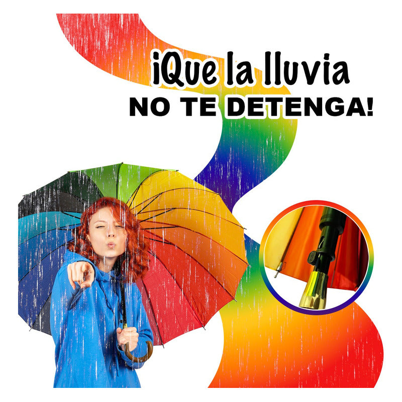 Paraguas Arcoiris Sombrilla Pride Lgbt Blanco