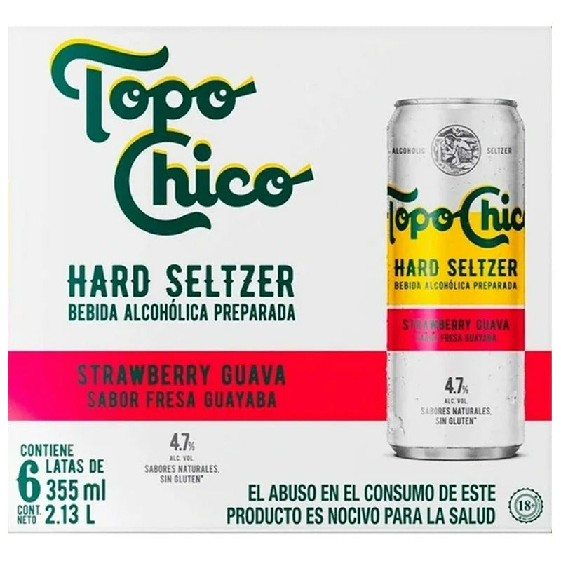 Topo Chico® Hard Seltzer Vodka Strawberry Guava Lata 355 Ml,
