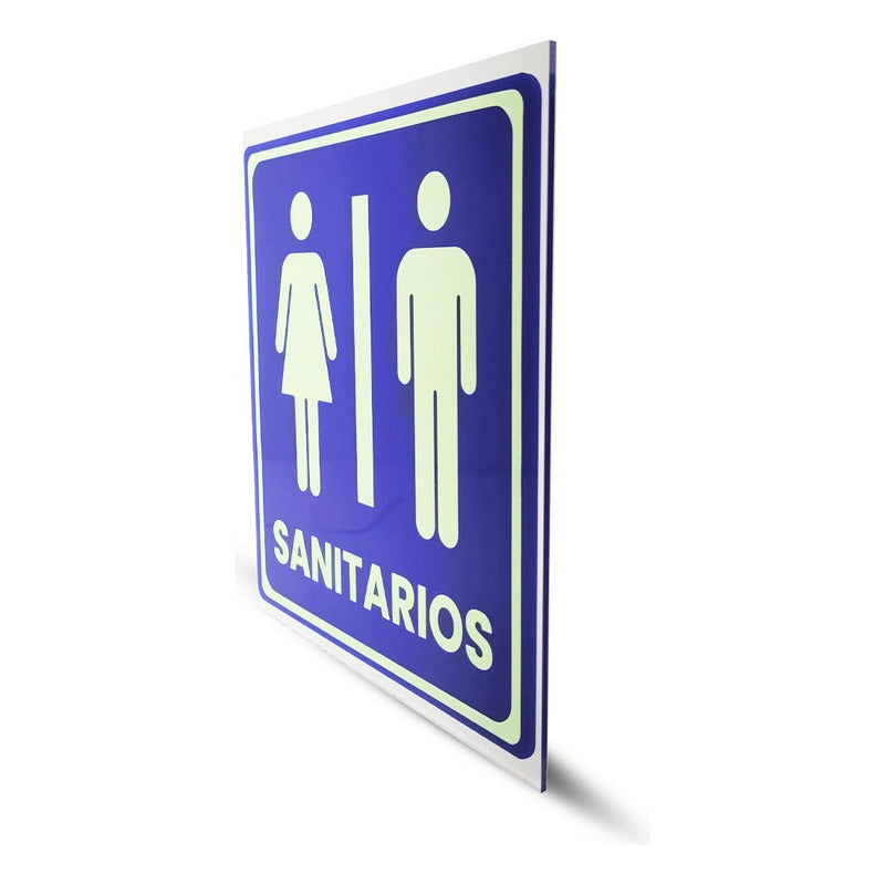 Señaletica Acrilico Brilla En La Oscuridad 3mm 20x25 Cm Blanco