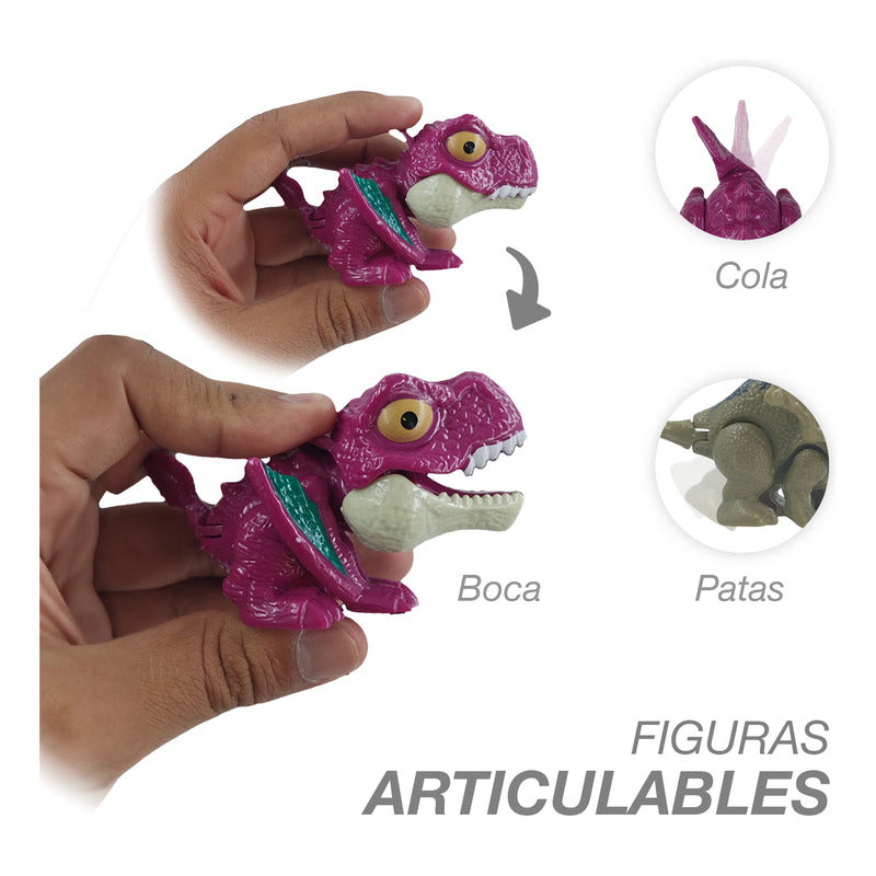 4 Pack Dinosaurios Mordelones Jurassic Juguete Rex