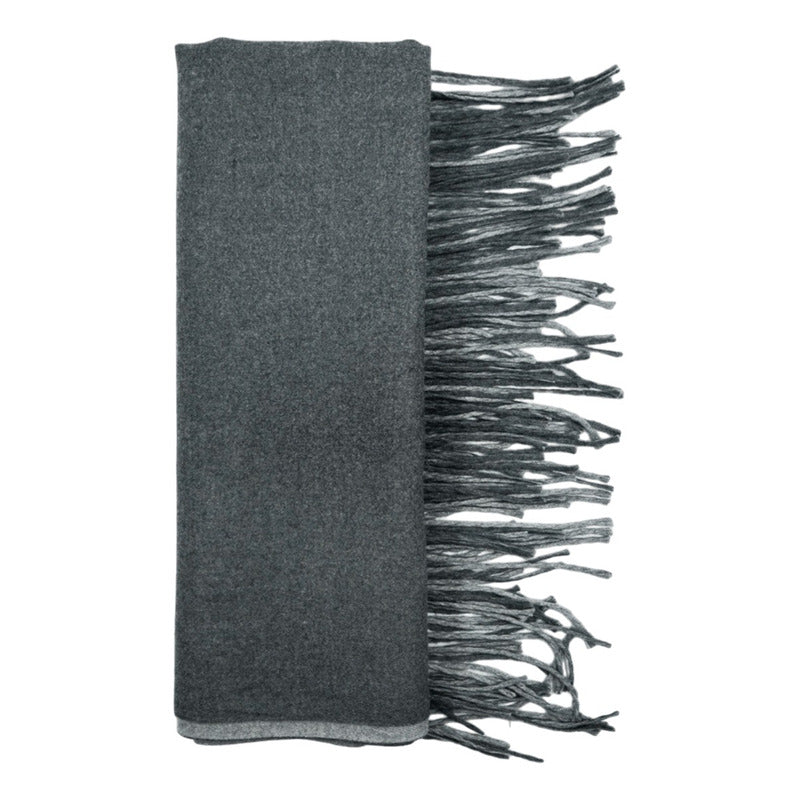 Bufanda Pashmina India Doble Vista Extra Suave 1.8m Ne-gris Gris Liso Unitalla