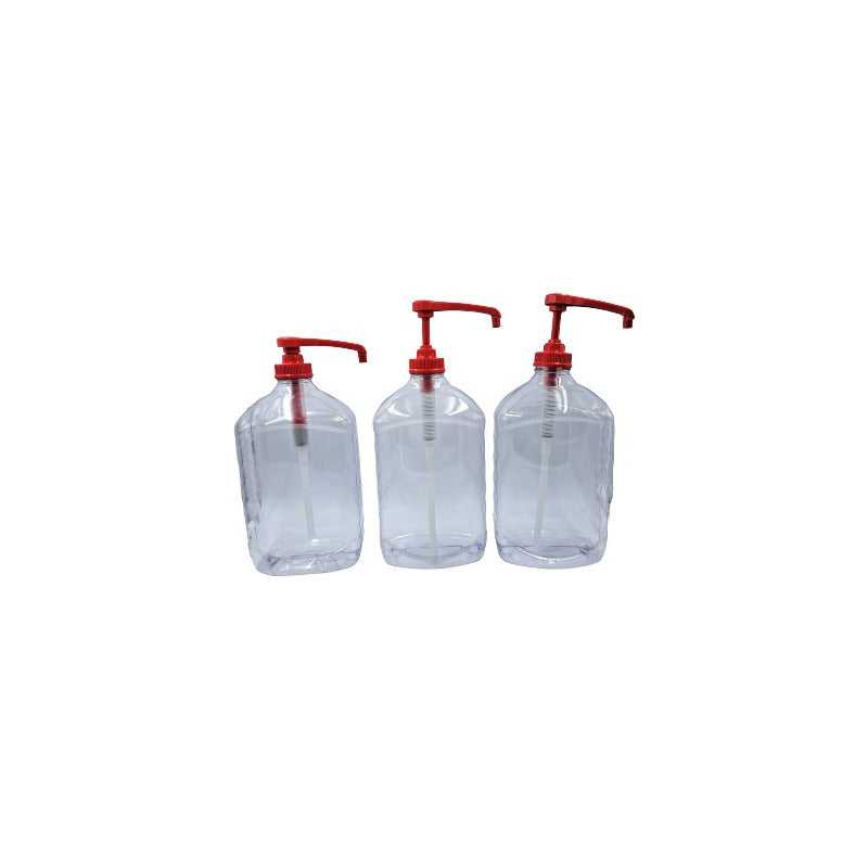 Botella De Plastico Transparente Dispensador De Gel 3pz 2lts
