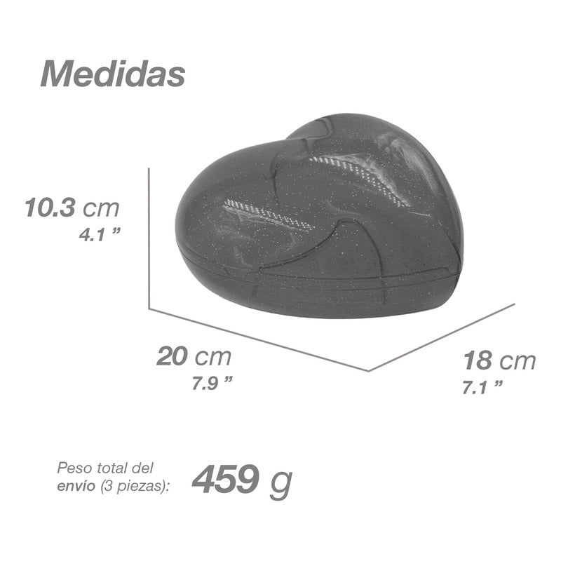 3pz Corazón Dulcero Rojo Grande San Valentín Amor 14febrero