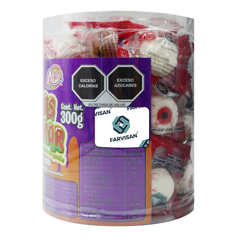 12 Piezas Malvavisco Con Gomita Ojo De Terror Halloween