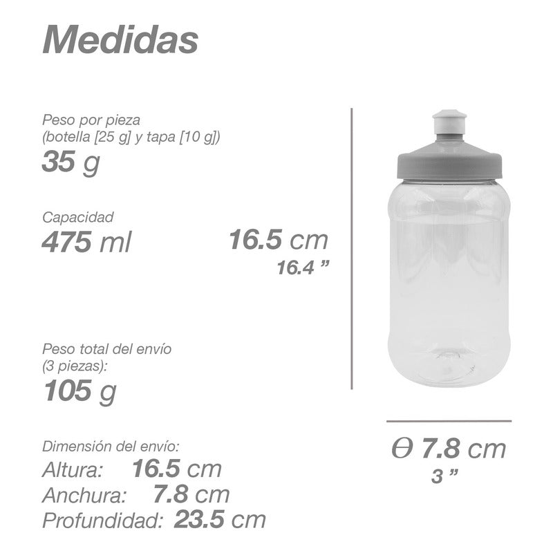 100 Pz Botella Con Tapa Rosca Chupon Baby Shower Deportiva