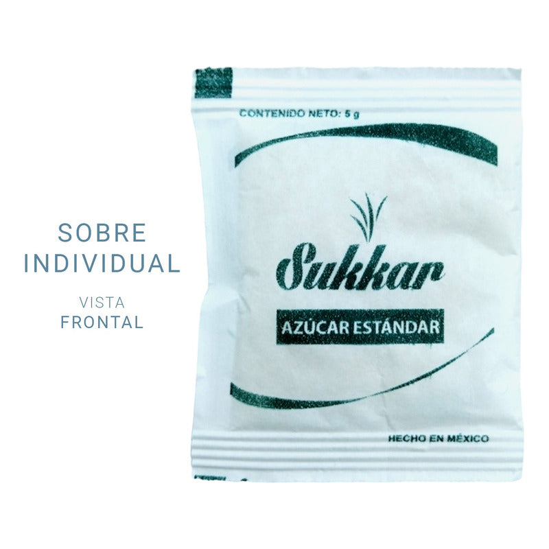10 Bolsas Azúcar Zukkar 100 Sobres De 5g C/u Ideal P/negocio