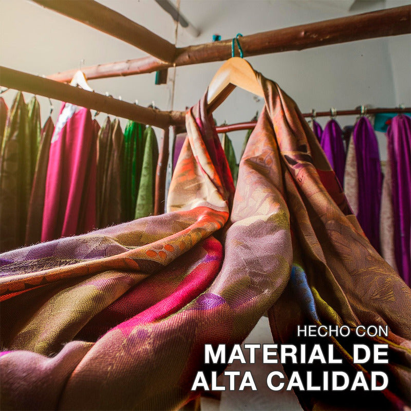 Bufanda Pashmina India Doble Vista Extra Suave 1.8m Ne-gris Gris Liso Unitalla