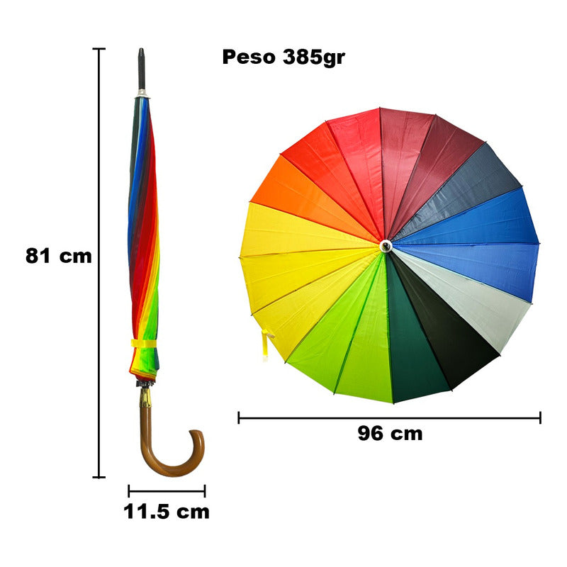 Paraguas Arcoiris Sombrilla Pride Lgbt Blanco