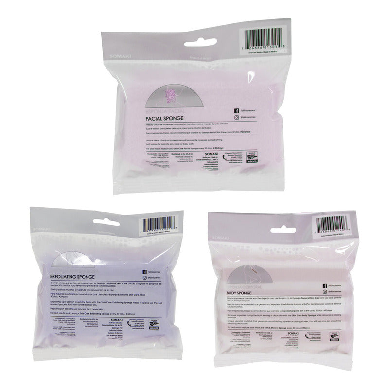 3 Esponjas Skin Care Piel Sensible