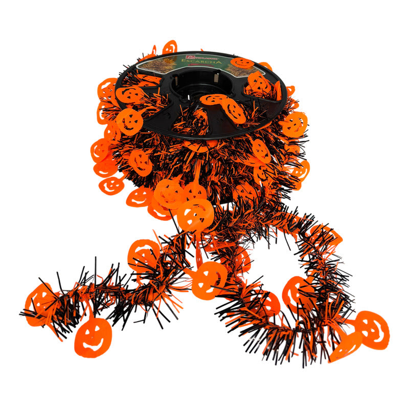 20m Escarcha Guirnalda Calabazas Decoración Halloween Muerto Negro Con Naranja