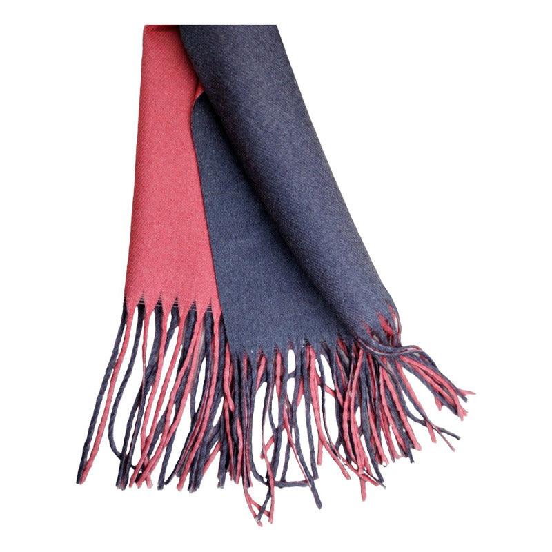 Pashmina Mujer Elegante India 2 Vistas Exsuave 1.8m Mor-rosa Violeta Oscuro Liso Unitalla