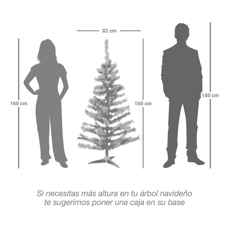 Arbol Navidad Artificial 1.60m Color Verde Verde